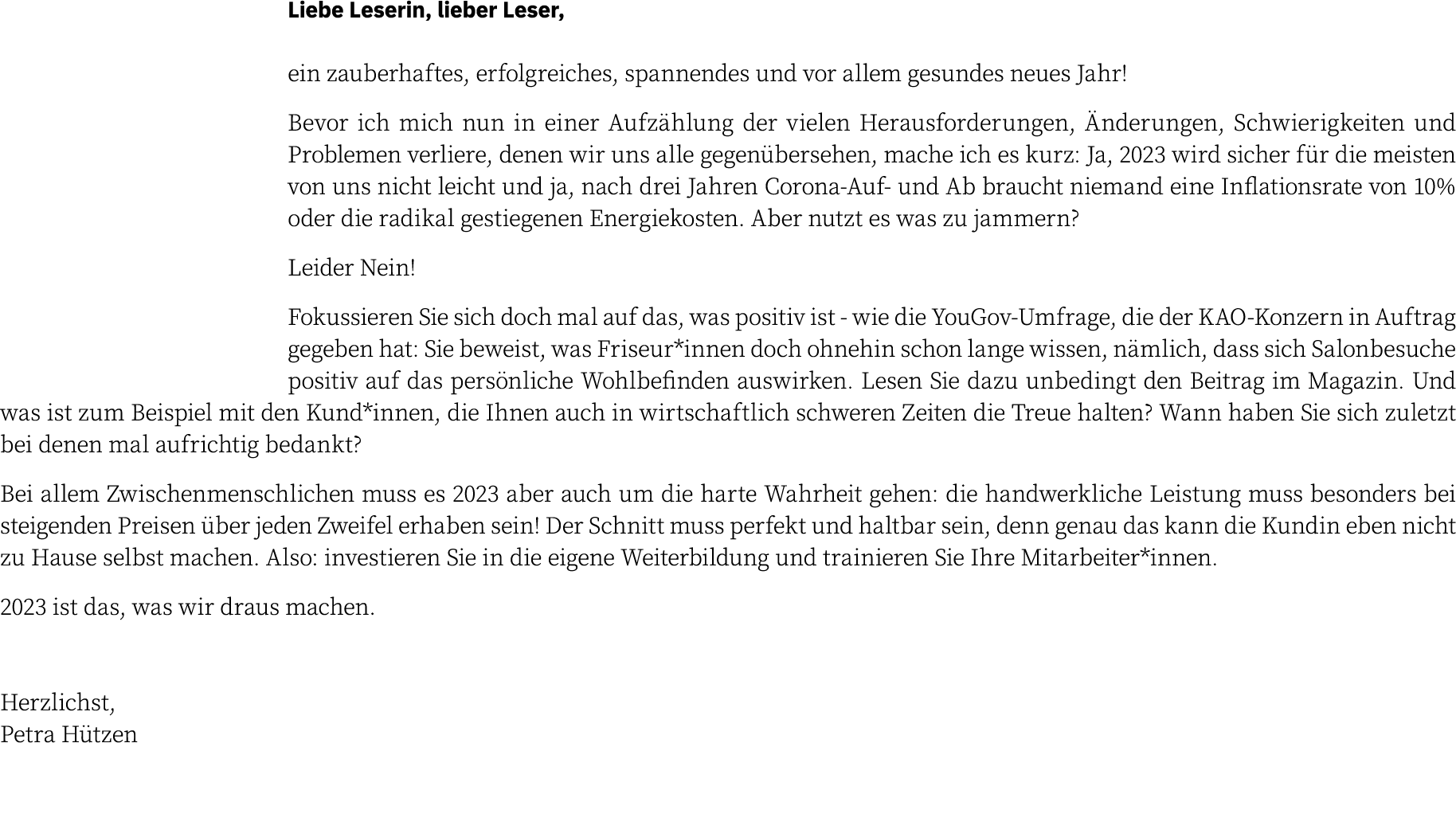 Liebe Leserin, lieber Leser, ein zauberhaftes, erfolgreiches, spannendes und vor allem gesundes neues Jahr! Bevor ich...