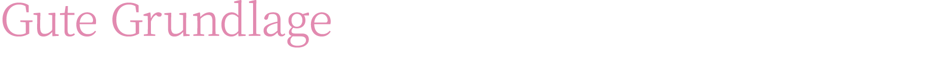 Gute Grundlage 