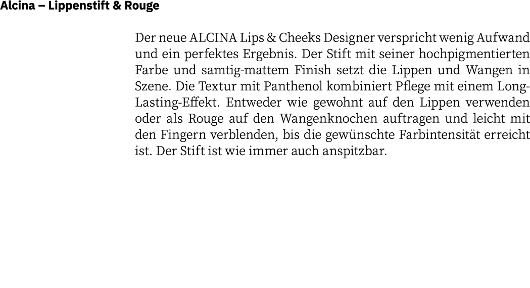 Alcina   Lippenstift & Rouge  Der neue ALCINA Lips & Cheeks Designer verspricht wenig Aufwand und ein perfektes Ergeb   