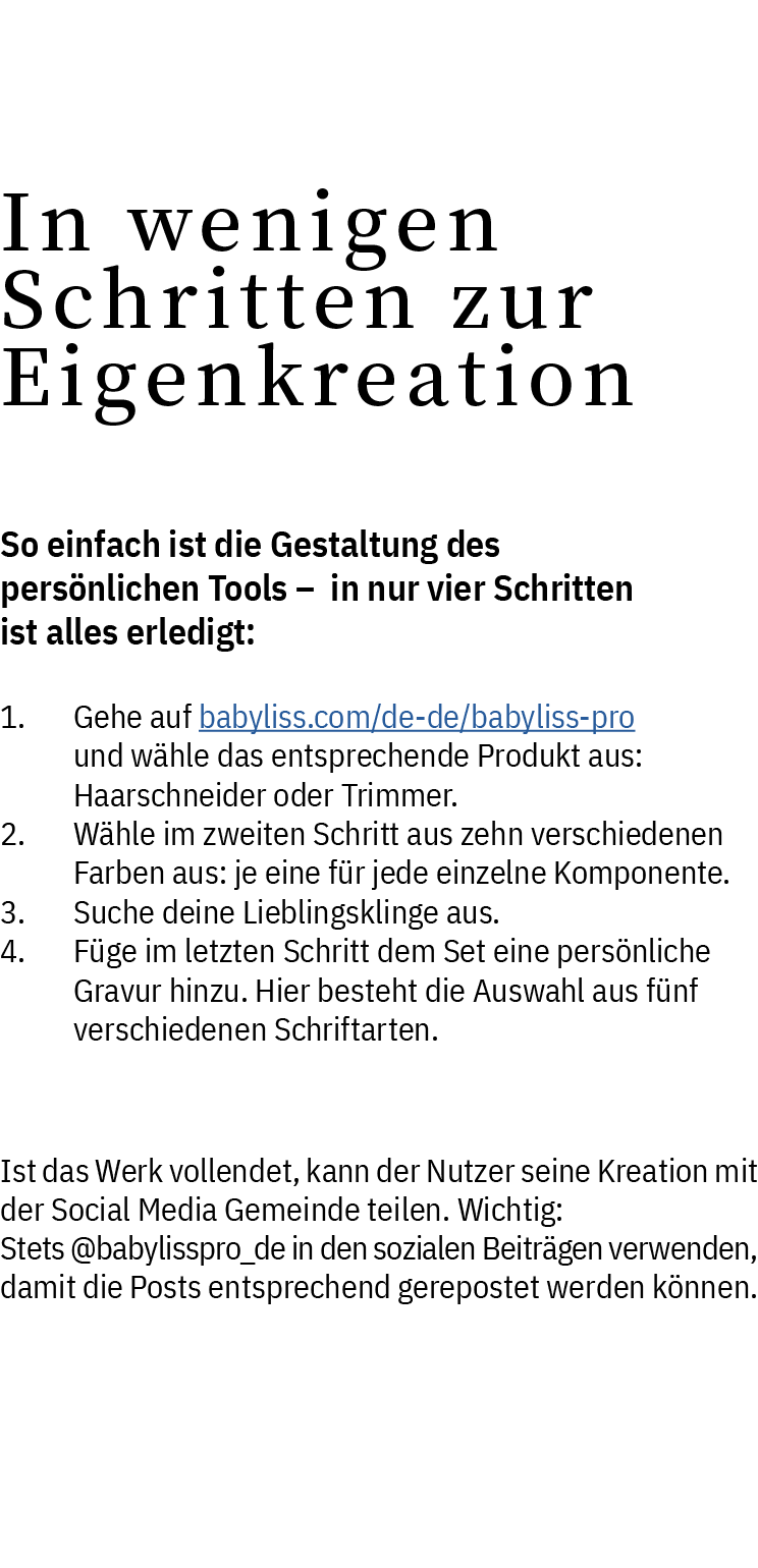 In wenigen Schritten zur Eigenkreation So einfach ist die Gestaltung des pers nlichen Tools – in nur vier Schritten i...