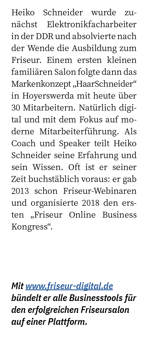 Heiko Schneider wurde zun chst Elektronikfacharbeiter in der DDR und absolvierte nach der Wende die Ausbildung zum Fr...