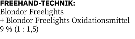FREEHAND-TECHNIK: Blondor Freelights + Blondor Freelights Oxidationsmittel 9 % (1 : 1,5) 