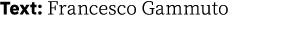 Text: Francesco Gammuto 