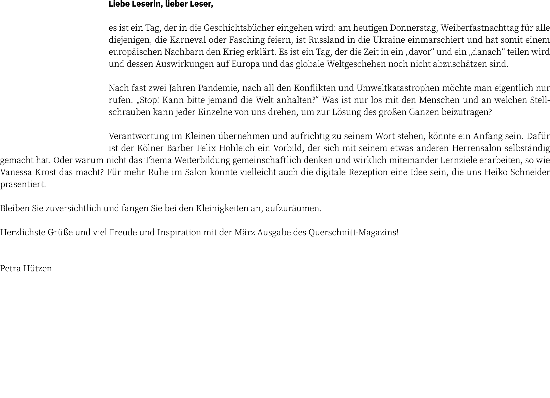 Liebe Leserin, lieber Leser, es ist ein Tag, der in die Geschichtsbücher eingehen wird: am heutigen Donnerstag, Weibe   