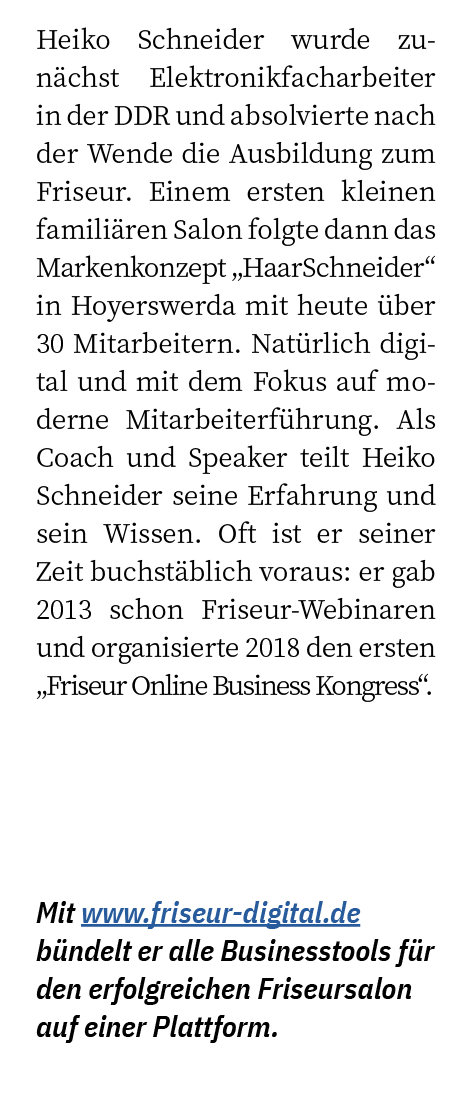 Heiko Schneider wurde zun chst Elektronikfacharbeiter in der DDR und absolvierte nach der Wende die Ausbildung zum Fr...