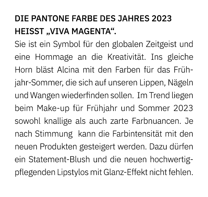 Die Pantone Farbe des Jahres 2023 hei t „Viva Magenta“. Sie ist ein Symbol f r den globalen Zeitgeist und eine Hommag...