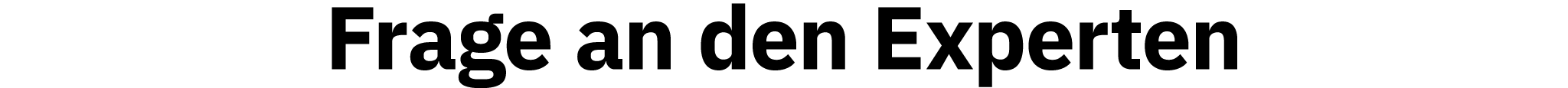 Frage an den Experten