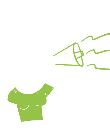 Funny young woman isolated people sincere emotions lifestyle concept. Screaming in megaphone, Hand drawn Vector Illustration doodle style