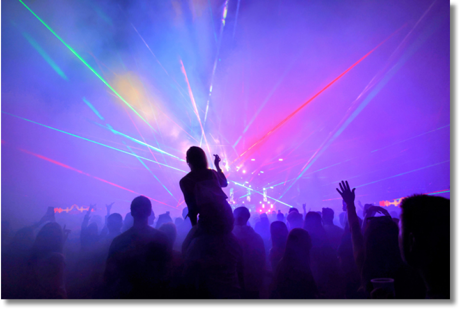 A closeup shot of people participating in the concert