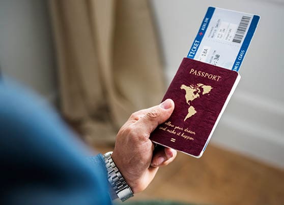 A man preparing to travel
