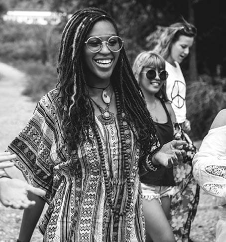Group of Diverse Friends Travel on Road Trip Together