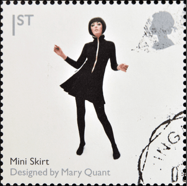 UNITED KINGDOM - CIRCA 2009: A stamp printed in Great Britain dedicates to Design Classics, shows Mini Skirt by Mary Quant, circa 2009